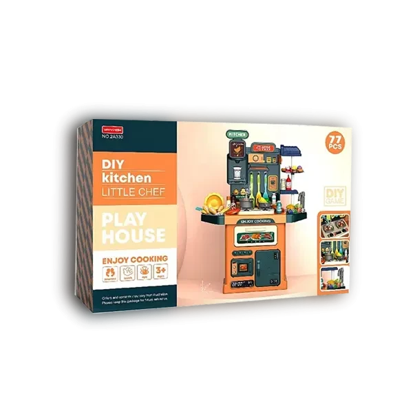 مطبخ اطفال يتميز بالإضائة والموسيقى والبخار